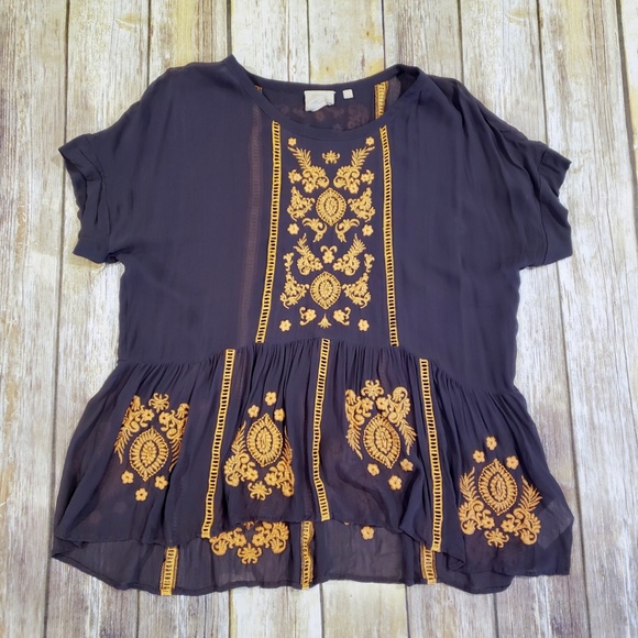 Anthropologie Vanessa Virginia "Antala" Peplum Top - Picture 2 of 8